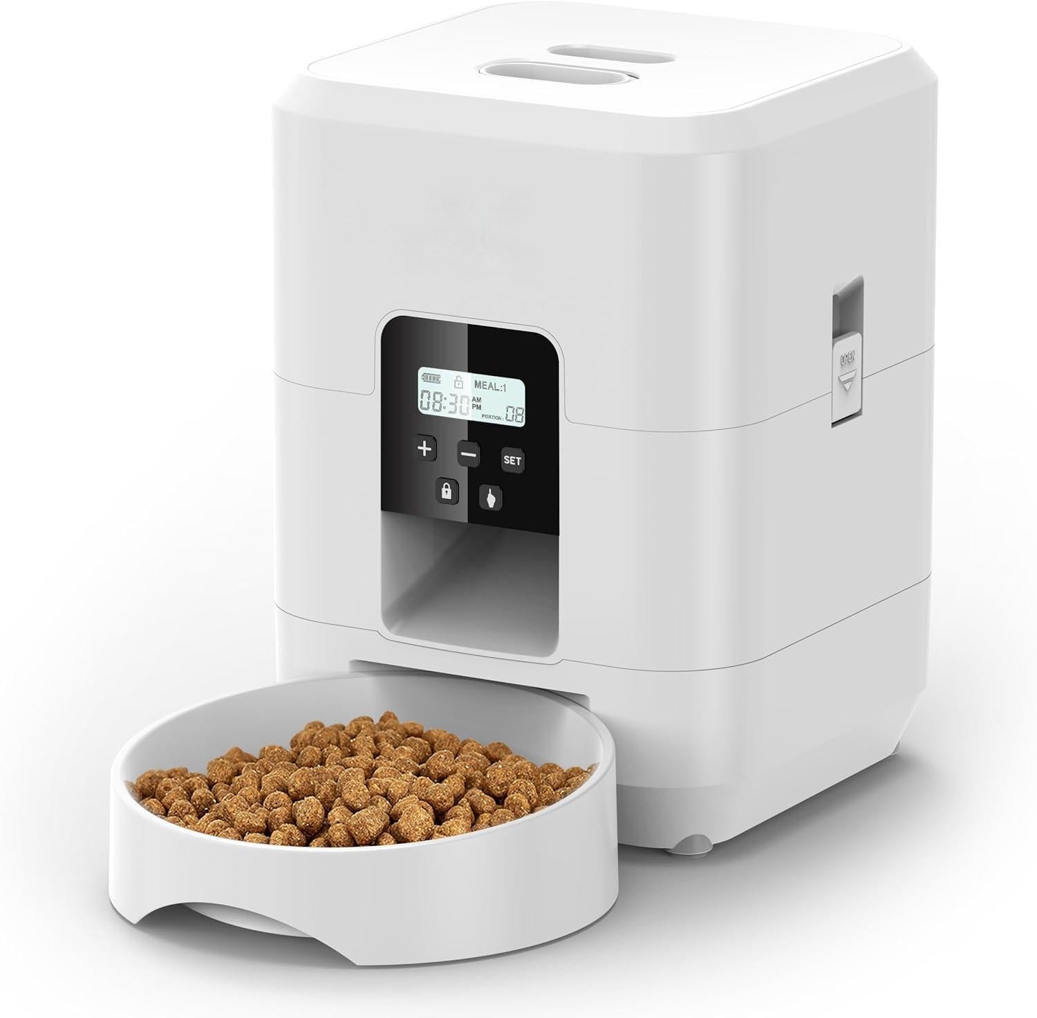 Smart Automatic Pet Feeder with Timer, Wifi App Control, Timed Quantitative Dry Food, Dispenser with Portion Control for Cats and Dogs
