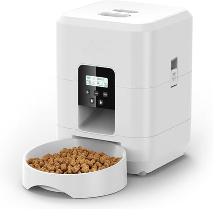 Smart Automatic Pet Feeder with Timer, Wifi App Control, Timed Quantitative Dry Food, Dispenser with Portion Control for Cats and Dogs