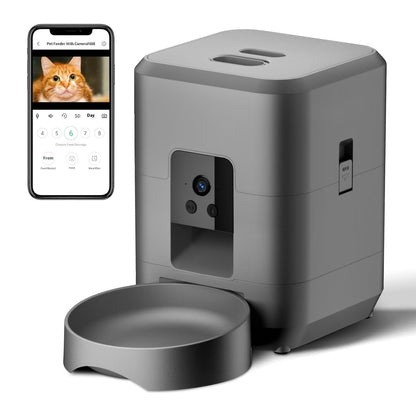 Smart Automatic Pet Feeder with Timer, Wifi App Control, Timed Quantitative Dry Food, Dispenser with Portion Control for Cats and Dogs